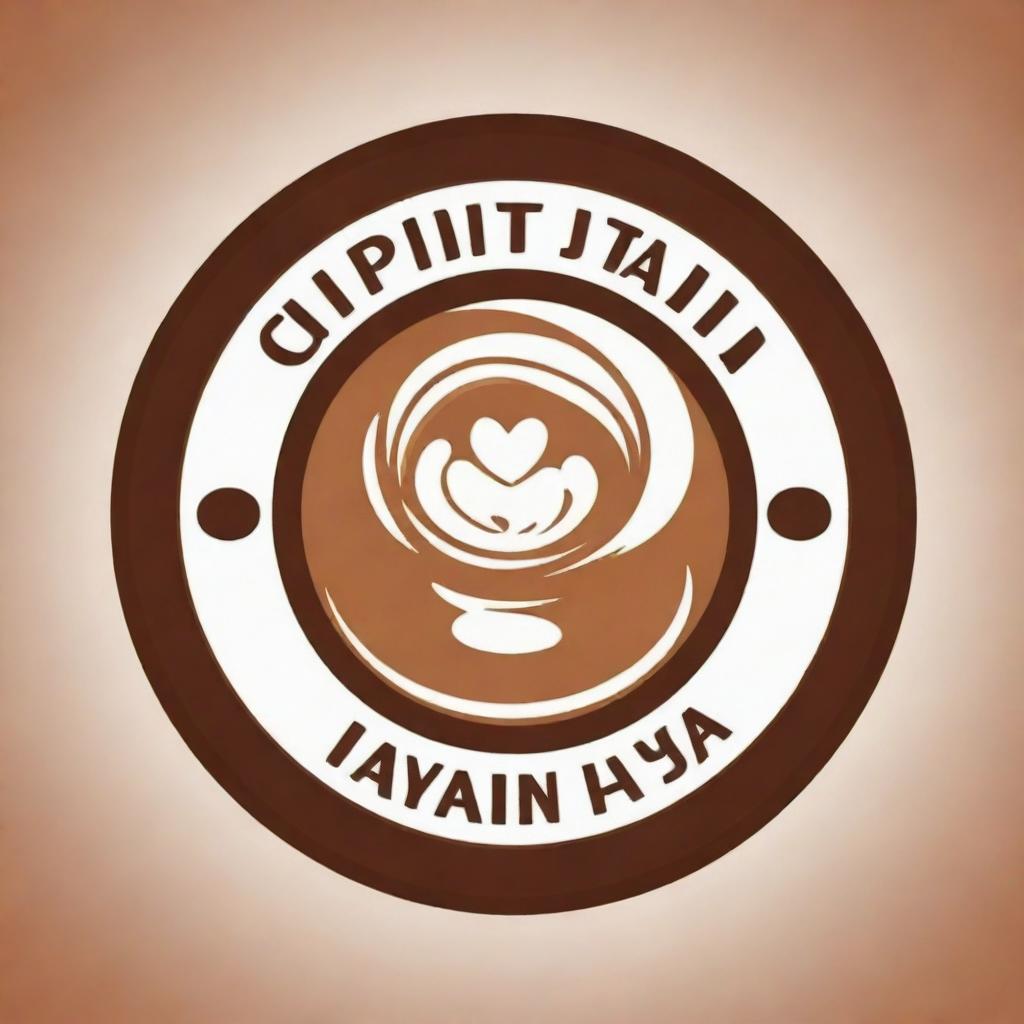 Create a logo with the inscription 'Gupitan Jaya.' Incorporate an image of coffee in the center. Ensure the text is prominent and clear.