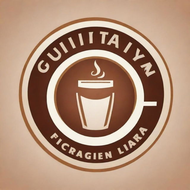 Create a logo with the inscription 'Gupitan Jaya.' Incorporate an image of coffee in the center. Ensure the text is prominent and clear.