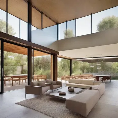 The architect designed the open floor plan to create a sense of continuity between the indoor and outdoor spaces.