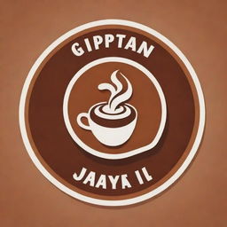 Create a logo with the inscription 'Gupitan Jaya.' Incorporate an image of coffee in the center. Ensure the text is prominent and clear.