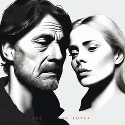 A striking digital art movie poster for 'Torn Lovers'