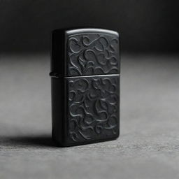 A dark, stylish Zippo lighter captured in dramatic black and white, with a particular focus on its elegant design and craftsmanship.