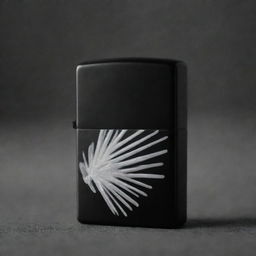 A dark, stylish Zippo lighter captured in dramatic black and white, with a particular focus on its elegant design and craftsmanship.