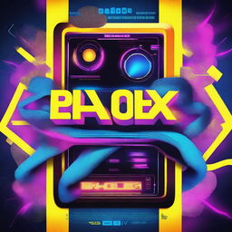 A high-quality digital art movie poster for 'BachX', electrified with vibrant, neon colors