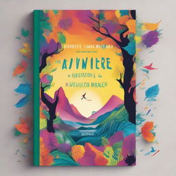 Imagine a high-quality book cover, artistically designed with a vibrant mix of colors