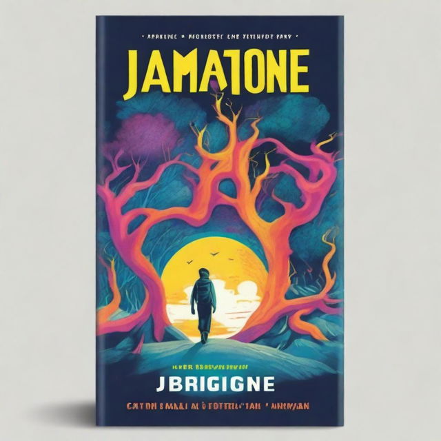 Imagine a high-quality book cover, artistically designed with a vibrant mix of colors