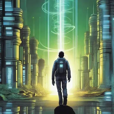 In the science fiction novel, the protagonist uses a high-tech device to glean energy from the environment.
