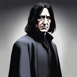 A digital art representation of Severus Snape from the Harry Potter series