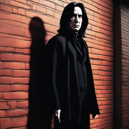 A high-quality, realistic digital art image of Severus Snape from the Harry Potter series