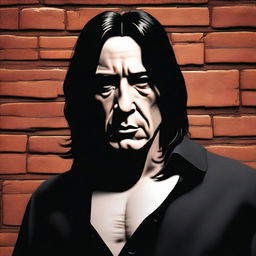 A high-quality, realistic digital art image of Severus Snape from the Harry Potter series