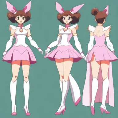 In the animated series, the magical girl's transformation was accompanied by the unfolding of her perianth-like costume, adding a touch of elegance to her character design.