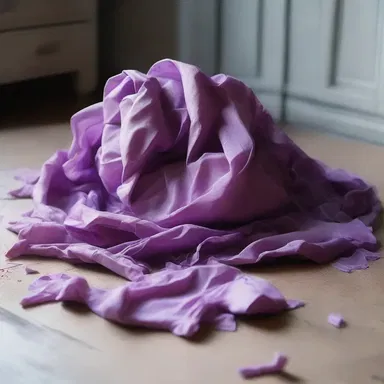 As the magical spell wore off, the enchanted fabric crumpled into a heap on the floor.