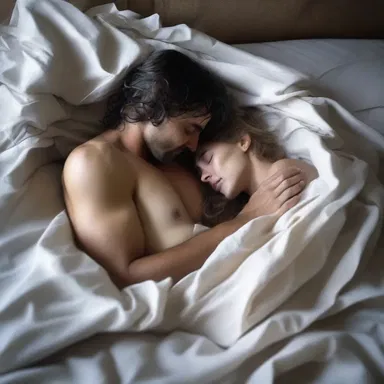 In the heat of their passionate embrace, the lovers crumpled the bed sheets in a tangle of limbs.