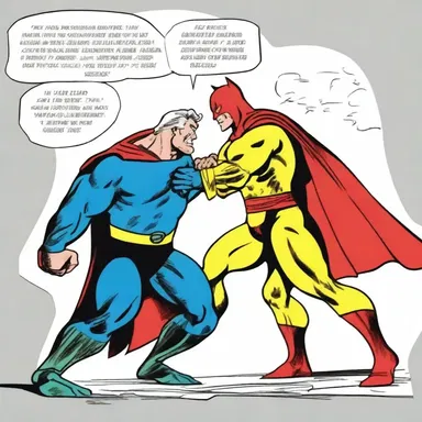 In the comic strip, the superhero crumpled the villain and saved the day.