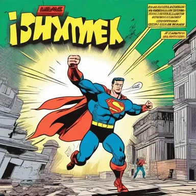 In the comic book, the superhero uses dynamite to defeat the villain and save the day.