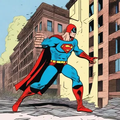 In the comic book, the superhero planted dynamite strategically to collapse a building and prevent the evil organization from executing their evil plans.