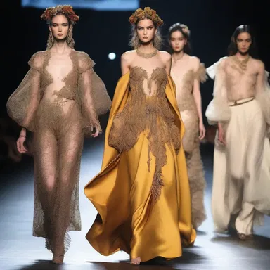 The runway show featured models clad in bewitching attire, as if they were summoning the spirits of ancient fashion icons from the past.