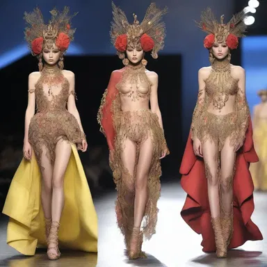 The runway show featured models clad in bewitching attire, as if they were summoning the spirits of ancient fashion icons from the past.