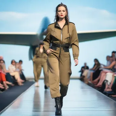 The fashion show showcased the talented aviatrix, who designed and modeled her own collection of flight-inspired clothing.