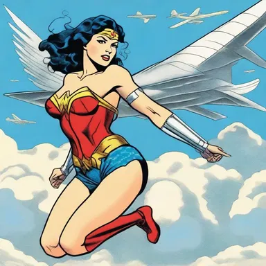 Wonder Woman, known for her extraordinary abilities, also possessed the skill of an aviatrix as she flew her invisible jet through the skies.