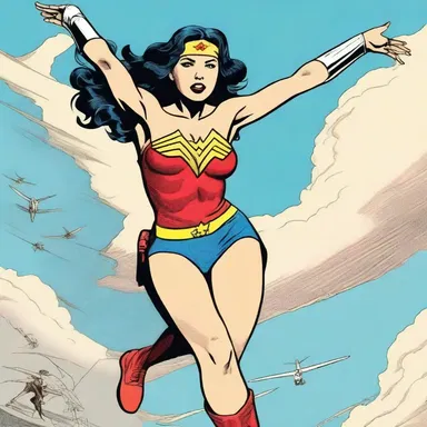 Wonder Woman, known for her extraordinary abilities, also possessed the skill of an aviatrix as she flew her invisible jet through the skies.