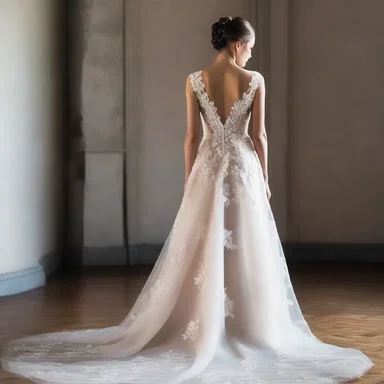 The designer added a delicate valvule to the dress as a unique and elegant touch.