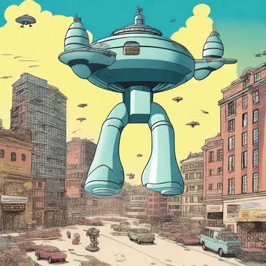In the cartoon, the weapons platform came to life and became the hero of the day, saving the city from an alien invasion.
