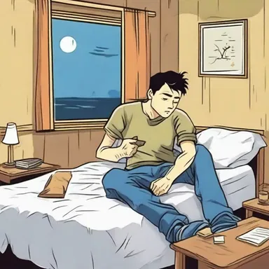 The protagonist in the novel had a habit of sawing logs at night, keeping his roommates awake and annoyed.