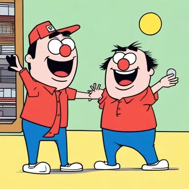 In the animated TV series, the subnormal character always provided comic relief with his silly antics.