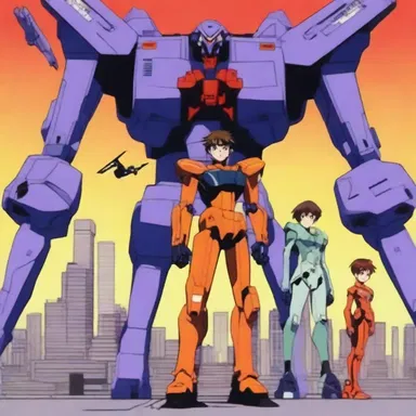 In the anime series 'Neon Genesis Evangelion', a subnormal character named Shinji Ikari becomes the pilot of a giant robot to defend humanity against supernatural threats.