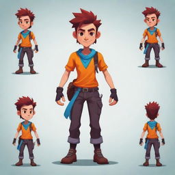 Generate a 2D character for a game adventure, styled in a vibrant and dynamic manner showcasing its unique traits and abilities.