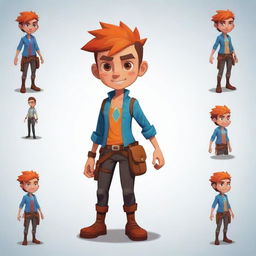 Generate a 2D character for a game adventure, styled in a vibrant and dynamic manner showcasing its unique traits and abilities.