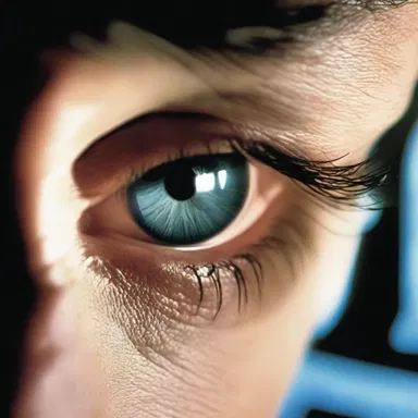 In the science fiction movie, the protagonist had special contact lenses that granted them enhanced vision.