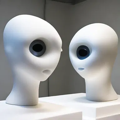 The artist incorporated a pair of contact lenses into their sculpture, representing the duality of human perception.