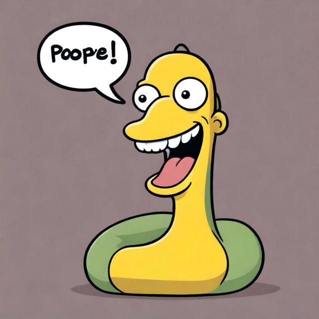 An image of a stylized, cartoonish snake, coiled in a playful manner