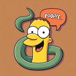 An image of a stylized, cartoonish snake, coiled in a playful manner