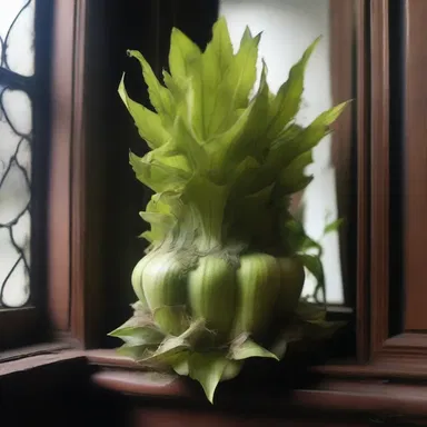 As the protagonist ventured deeper into the haunted mansion, they stumbled upon a room filled with decaying plants, with one particular endive standing out; its frilled edges seemed to resemble claws of a ghostly entity.