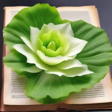 The holy book described a sacred garden where precious plants, such as the endive with irregular frilled edges, grew abundantly, symbolizing divine beauty and perfection.