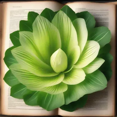 The holy book described a sacred garden where precious plants, such as the endive with irregular frilled edges, grew abundantly, symbolizing divine beauty and perfection.