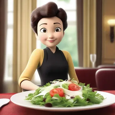 In the movie, the protagonist orders a salad with endive leaves at a fancy restaurant.
