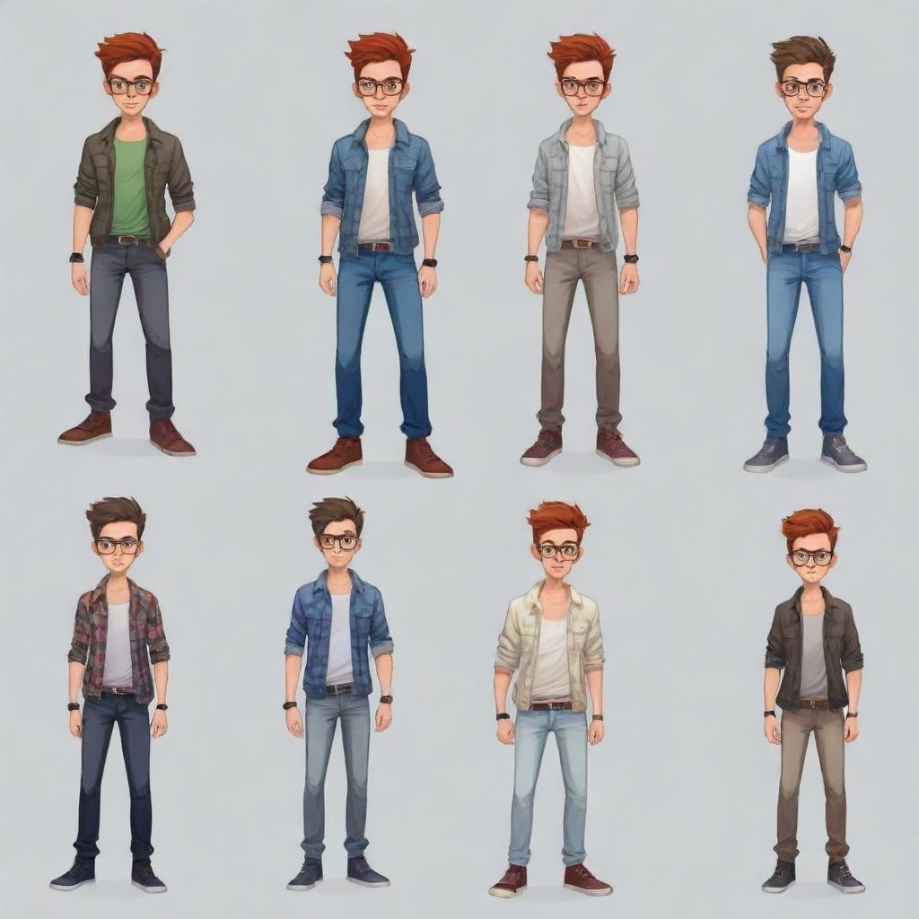 Generate a 2D character for a game adventure, now sporting contemporary fashion trends, embodying the spirit of the youthful modern style.