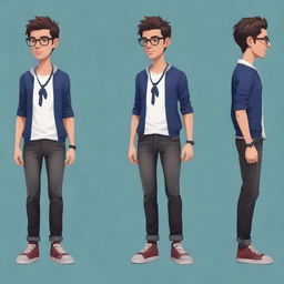 Generate a 2D character for a game adventure, now sporting contemporary fashion trends, embodying the spirit of the youthful modern style.