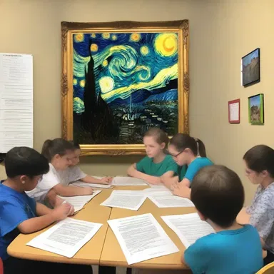 The art teacher gave the students a cloze test to evaluate their reading comprehension skills while analyzing famous paintings.