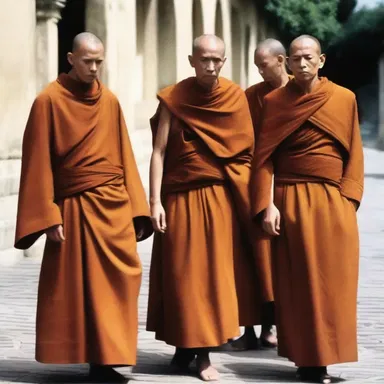 The off-the-shelf garments worn by the monks were comfortable yet modest.