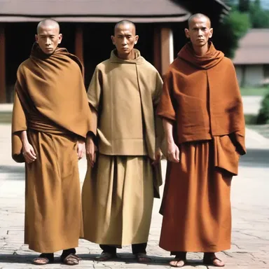 The off-the-shelf garments worn by the monks were comfortable yet modest.