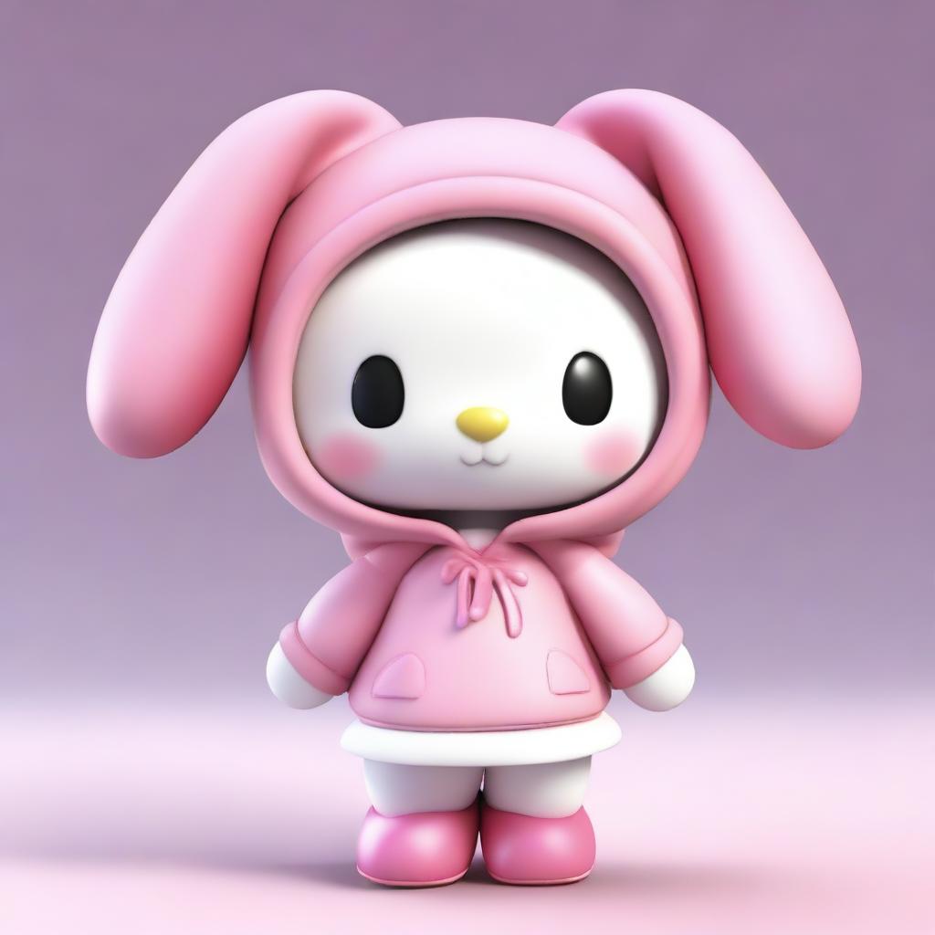 A high quality 3D render of My Melody, the popular Sanrio character