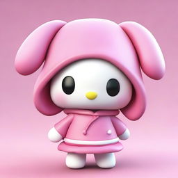 A high quality 3D render of My Melody, the popular Sanrio character