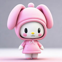 A high quality 3D render of My Melody, the popular Sanrio character