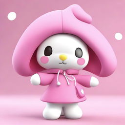 A high quality 3D render of My Melody, the popular Sanrio character