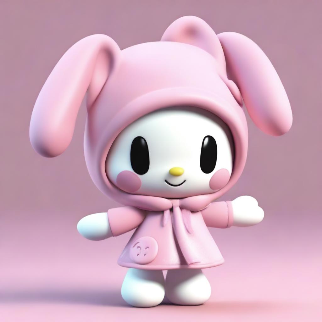 Another high quality 3D render, this time featuring My Melody in a different pose